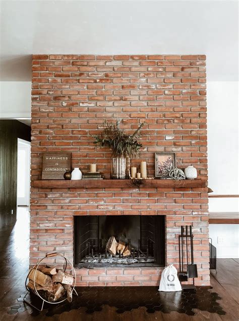 How To Make A Brick Fireplace Look Modern Rustic Fireplaces Rustic