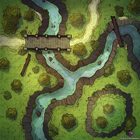 River Crossing Battle Map 36x36 Dungeonmasters Battle Map Dandd