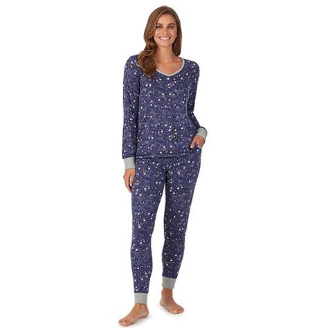 Womens Cuddl Duds® Sweater Knit Pajama Top And Banded Bottom Pajama Pants Set