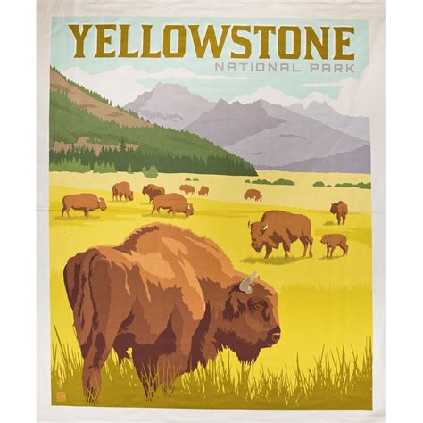 national park poster panel yellowstone 36 x 44 the confident stitch