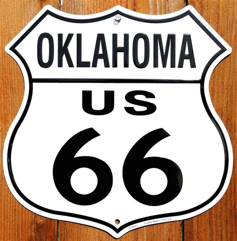 Oklahoma Us Route 66 Highway Tin Metal Sign Americana Garage Rt Usa F39