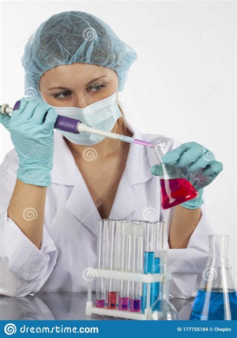 Scientist With Test Tubes Stock Photo Image Of Chemicals 177755184