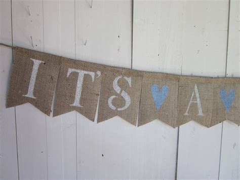 Its A Boy Banner Boy Baby Shower Banner Rustic Burlap Etsy