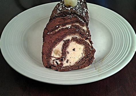 Chocolate Ice Cream Roll Cake Recipe By Fenway Cookpad