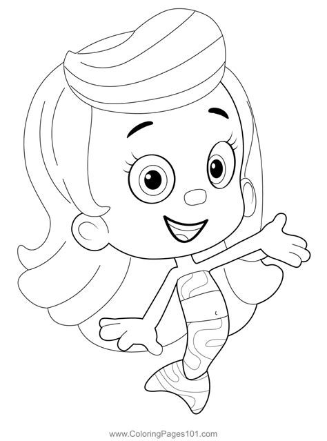 Happy Molly Coloring Page For Kids Free Bubble Guppies Printable