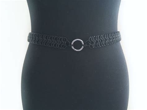 1 Wide Black Chainmail Belt Womens Larp Costume Etsy