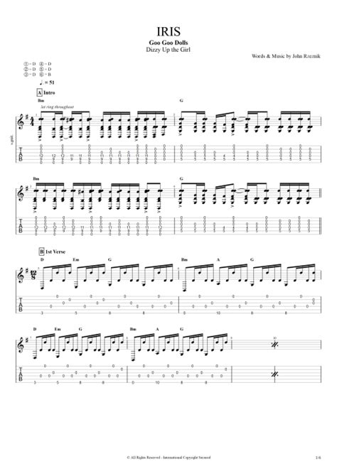 Iris By Goo Goo Dolls Full Score Guitar Pro Tab