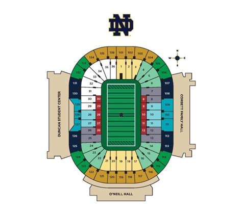 Notre Dame Stadium Seating Chart Interactive Awesome Home