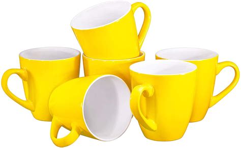 Coffee Mug Set Set Of 6 Large Sized 16 Ounce Ceramic Coffee Mugs