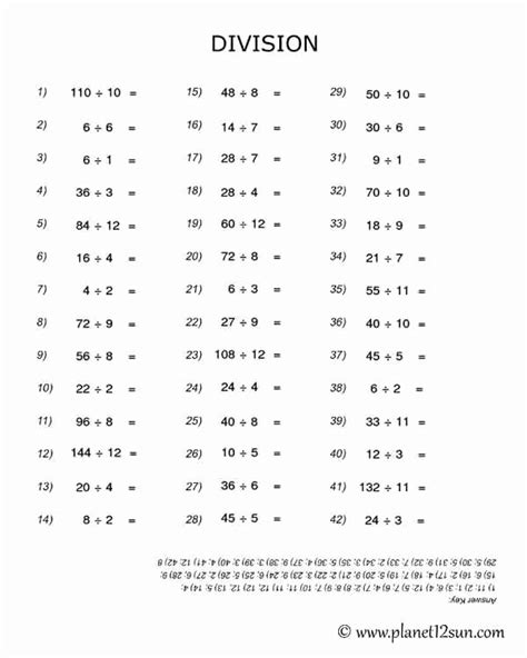 Math Worksheet And Answers