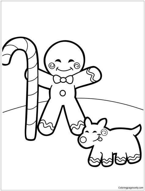 New users enjoy 60% off. Gingerbread Man And A Cookie Dog Coloring Page - Free ...