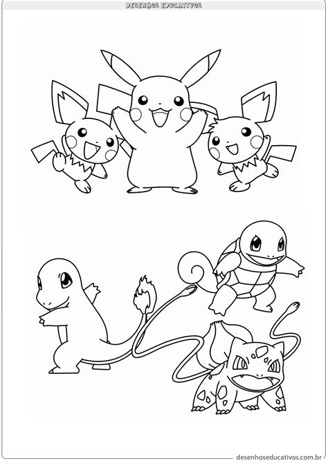 Vários Pokemon Para Colorir Desenhos Educativos