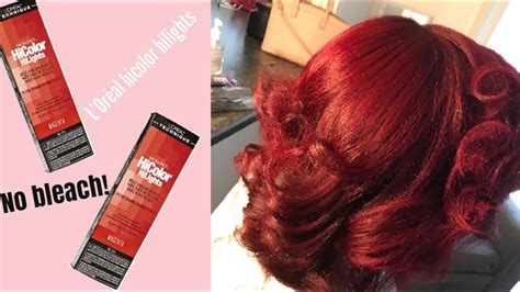 How To Dye Your Hair Red Without Bleach Ft Loreal Hicolor Highlights Magenta And Red Youtube