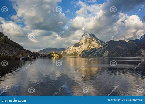 Scenic View Of Lake Traunsee Salzkammergut Upper Austria Stock Image