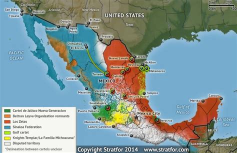 Mexico Map Drug Cartels