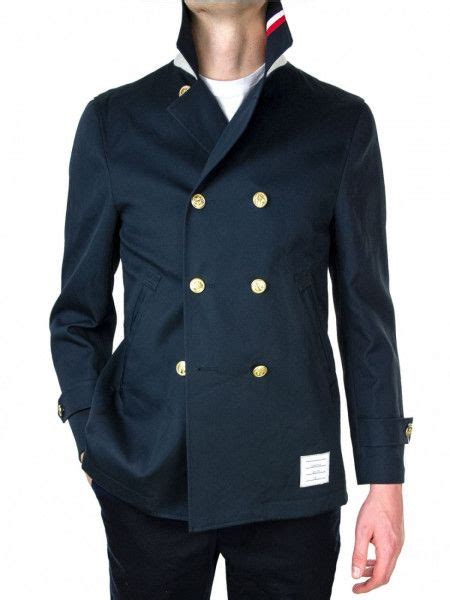 Thom Browne Blue Navy Back Martingale Peacoat For Men Lyst Thom