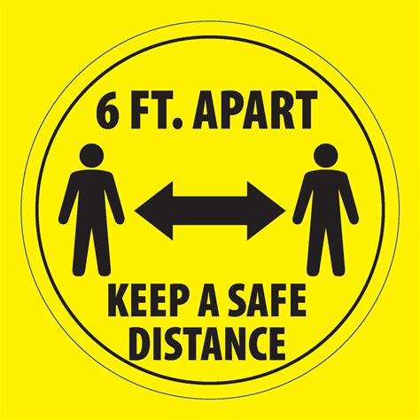 Floor Decal 6 Feet Apart Keep A Safe Distance