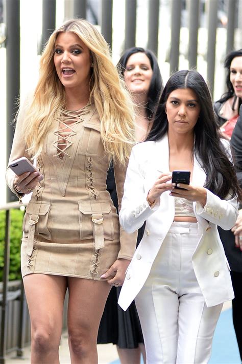 Khloe And Kourtney Kardashian Arrives At Nbcuniversal Upfront In New