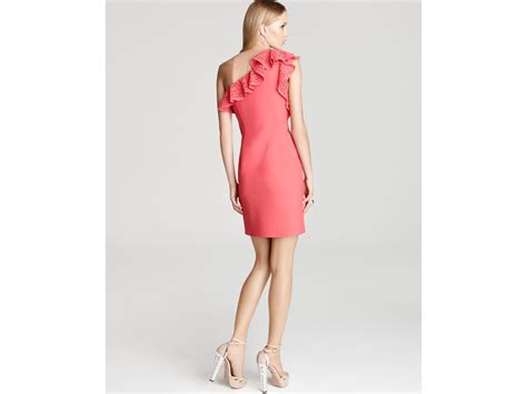Lyst - Laundry By Shelli Segal One Shoulder Dress Cutout Ruffle in Pink