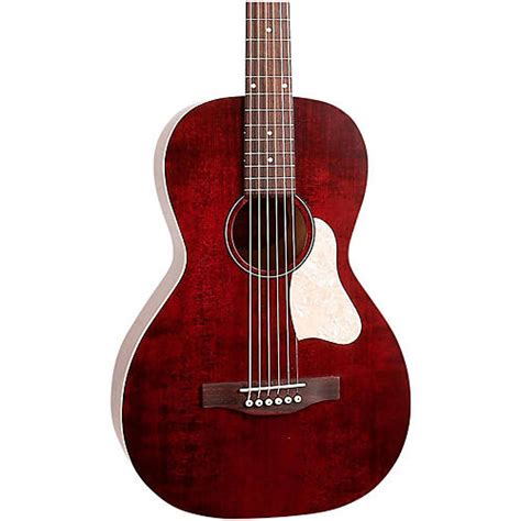 Art And Lutherie Roadhouse Parlor Acoustic Electric Guitar Tennessee Red