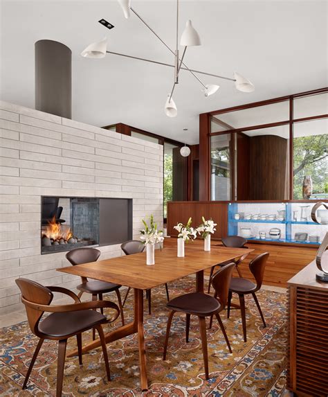 Lake View Residence Midcentury Dining Room Austin By