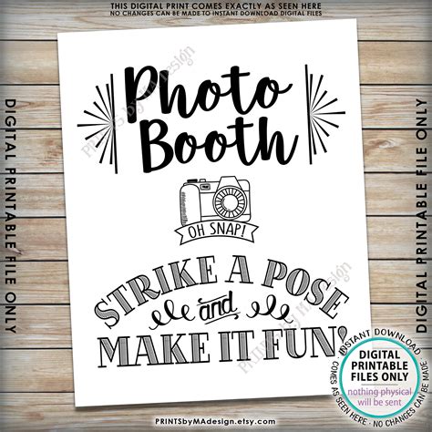 Photo Booth Sign Printable Printable Word Searches