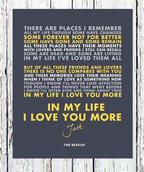 In My Life 8 X10 Beatles Song Lyrics Print The Beatles