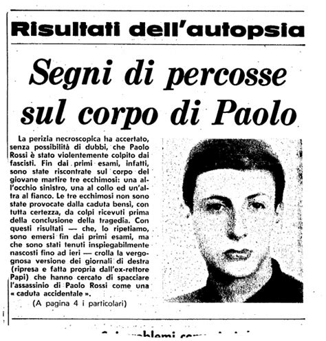 Huzur içinde yat paolo ifadeleriyle duyurdu. 26 aprile 1966: l'omicidio di Paolo Rossi e l'insorgenza ...
