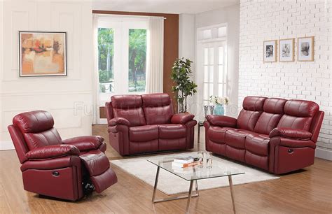 Brighten up a dark brown couch. Leather Italia Joplin Sofa & Loveseat Set in Red w/Options