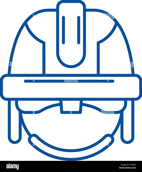 Construction Mask Line Icon Concept Construction Mask Flat Vector