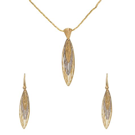 Shop Latest 14k Yellow Gold Pendant Set With Earrings Online At Gehna