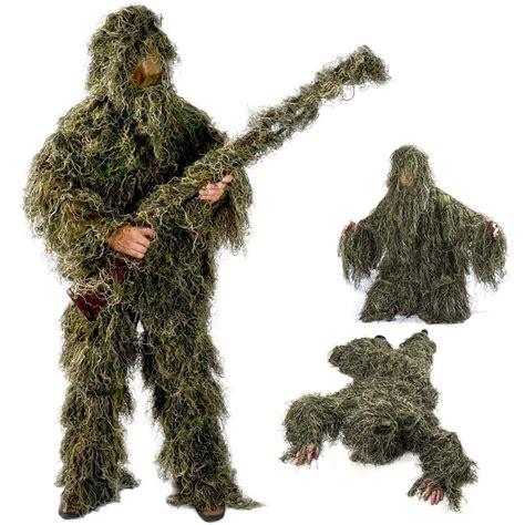 4pcsset Camo Ghillie Suit 3d Woodland Forest Camouflage Hunting