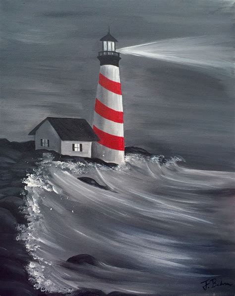 Lighthouse At Nighttime Artist Painting Painting And Drawing Watercolor
