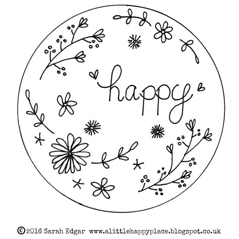 Happy Stitches Free Embroidery Pattern A Little Happy Place