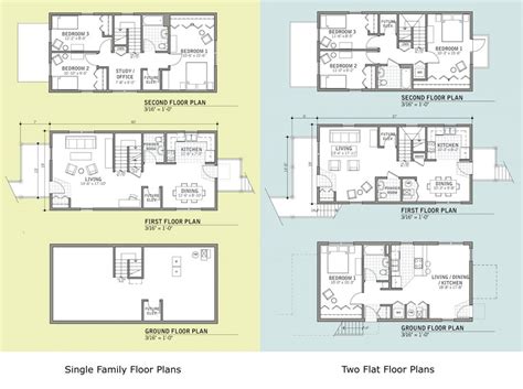 The client goals were to rebuild an enclosed porch and attach a new garage, while at the same time create a private roof deck. Important Inspiration Chicago Three Flat Floor Plan ...