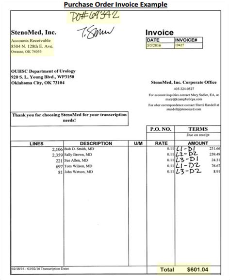 Free 7 Sample Purchase Invoices In Pdf Ms Word