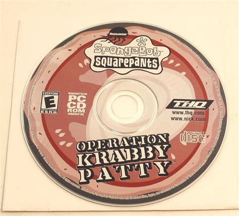 Sponge Bob Squarepants Operation Krabby Patty Pc Game Disk And Sleeve