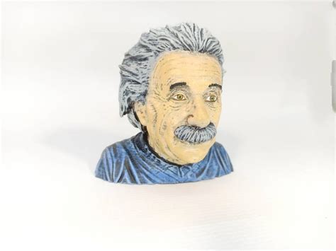 Einstein Bust 3d Printed Hand Painted Figurine Albert Einstein Figure