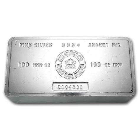 Buy 100 Oz Silver Bar Royal Canadian Mint Vintage Apmex