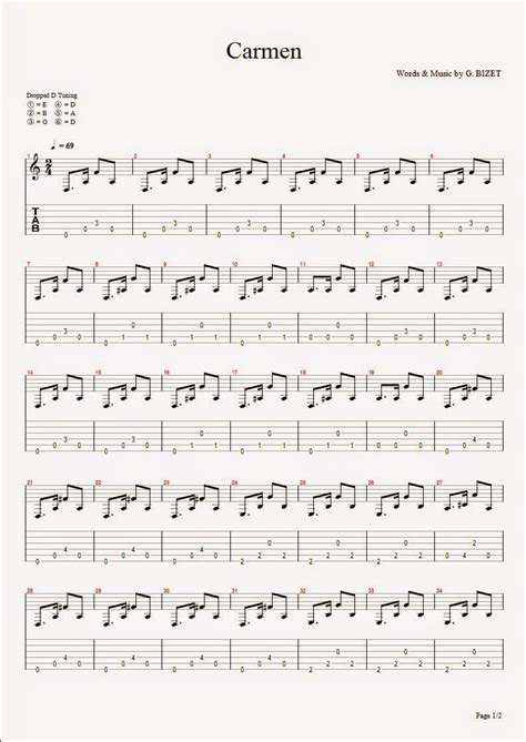 Partitura Para Guitarra Tablaturas Guitarra Partituras