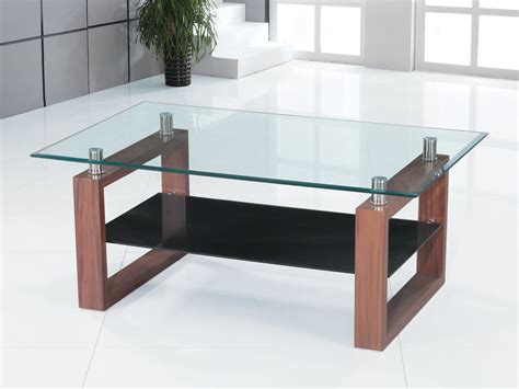 All shapes and styles of glass coffee tables at discount prices, most with free shipping. Clear glass coffee table with wooden legs - Homegenies