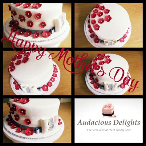 How to make fondant ribbon roses. Simple elegant red velvet mothers day celebration cake | Celebration cakes, Cake, Novelty cakes