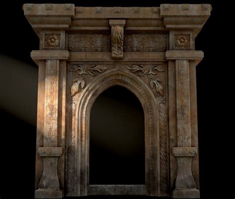 3d Model Gothic Stone Arch Vr Ar Low Poly Cgtrader
