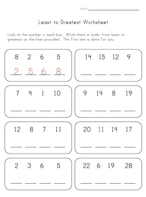 Order Rational Numbers From Least To Greatest Worksheet