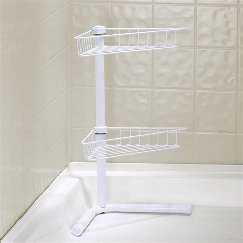 Free Standing Corner Bathroom Shelf Tier Shower Organizer Caddy