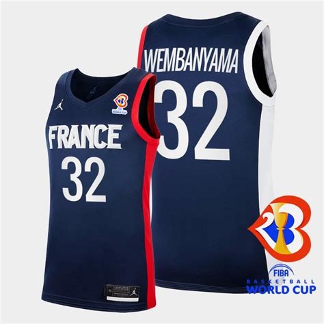 Victor Wembanyama France Fiba Basketball World Cup Navy Jersey Hot