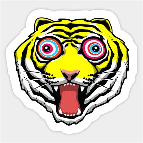 Psychedelic Tiger Eyes Psychedelic Sticker Teepublic