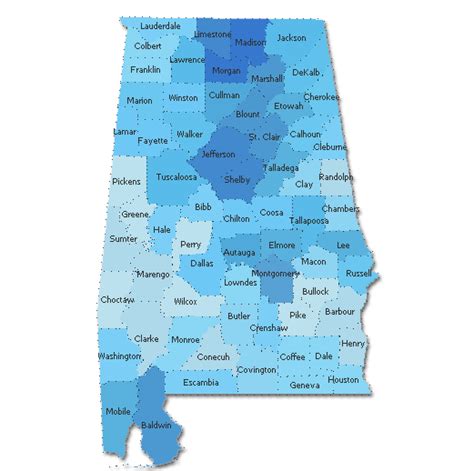 Alabama County Zip Code Map