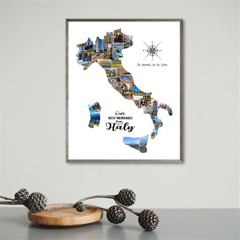 Travel Photo Collage Map Photo Collage Italy Photo Collage T