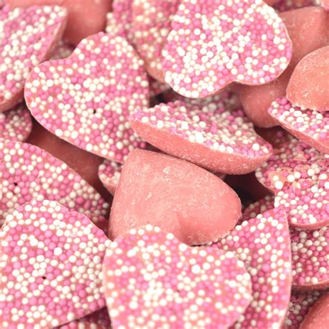 Pink Chocolate Shaped Hearts Pink Sweets Flossy Treats
